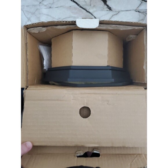 Hampton Bay Black Outdoor Flush Mount Frosted Glass - Picture 3 of 3